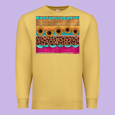 Leopard Sunflower Gemstone Premium Sweatshirt Designed By Jahusdesignshop