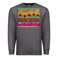 Charcoal Heather leopard sunflower gemstone Premium Sweatshirt - JahusDesignShop
