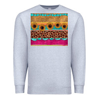 Heather Grey leopard sunflower gemstone Premium Sweatshirt - JahusDesignShop