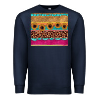 Navy leopard sunflower gemstone Premium Sweatshirt - JahusDesignShop