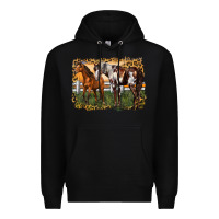 Black 2 horses at the ranch Premium Hoodie - LillyAllenDesigns