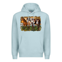 Blue Mist 2 horses at the ranch Premium Hoodie - LillyAllenDesigns