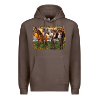 Coffee 2 horses at the ranch Premium Hoodie - LillyAllenDesigns