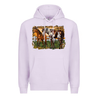 Lilac 2 horses at the ranch Premium Hoodie - LillyAllenDesigns