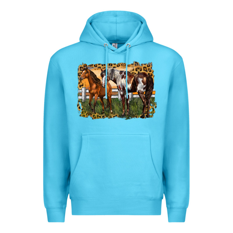 2 Horses At The Ranch Premium Hoodie by LillyAllenDesigns | Teevron