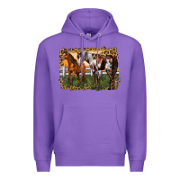 Purple 2 horses at the ranch Premium Hoodie - LillyAllenDesigns