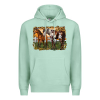 Seafoam 2 horses at the ranch Premium Hoodie - LillyAllenDesigns