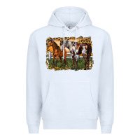 White 2 horses at the ranch Premium Hoodie - LillyAllenDesigns