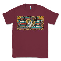 Burgundy Boho bull skull and serape Classic Tee - RanaPortraitStore
