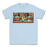Dusty Blue Boho bull skull and serape Classic Tee - RanaPortraitStore