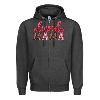Charcoal Heather loved mama Zipper Hoodie - RanaPortraitStore