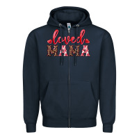Navy loved mama Zipper Hoodie - RanaPortraitStore