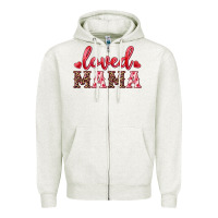 Oatmeal Heather loved mama Zipper Hoodie - RanaPortraitStore