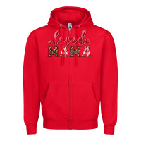 Red loved mama Zipper Hoodie - RanaPortraitStore