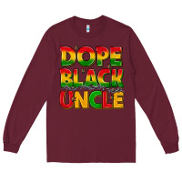 Burgundy dope black uncle with stars Long Sleeve Tee - texasbilliewilder