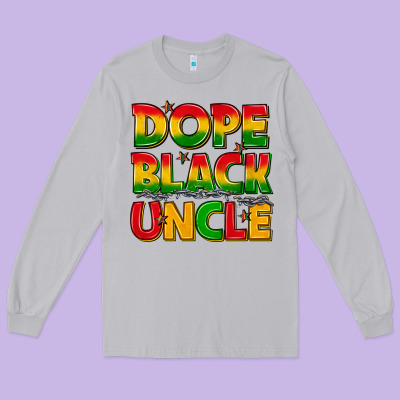 Dope Black Uncle With Stars Long Sleeve Tee Designed By Texasbilliewilder