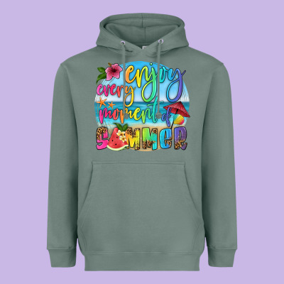Enjoy Every Moment Of Summer Heavyweight Hoodie Designed By Hra Design Shop