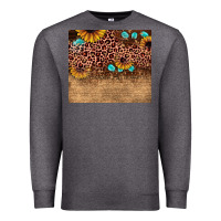 Charcoal Heather leopard glitter sunflower gemstone Premium Sweatshirt - JahusDesignShop