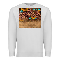 Dove Grey leopard glitter sunflower gemstone Premium Sweatshirt - JahusDesignShop