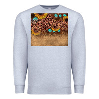 Heather Grey leopard glitter sunflower gemstone Premium Sweatshirt - JahusDesignShop