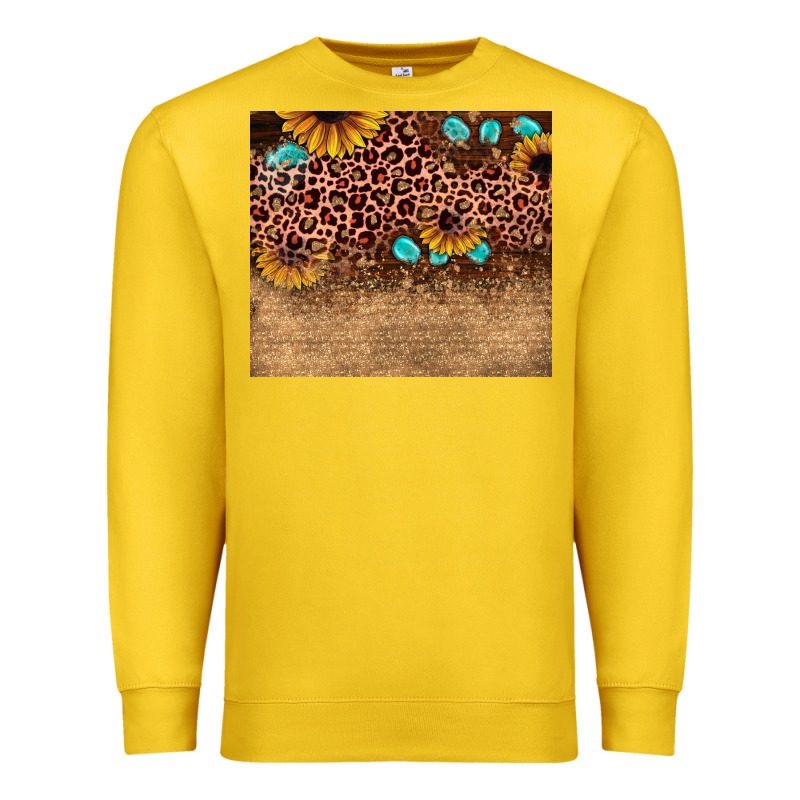 Leopard Glitter Sunflower Gemstone Premium Sweatshirt by JahusDesignShop | Teevron