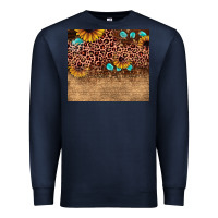 Navy leopard glitter sunflower gemstone Premium Sweatshirt - JahusDesignShop