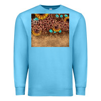 Ocean Blue leopard glitter sunflower gemstone Premium Sweatshirt - JahusDesignShop