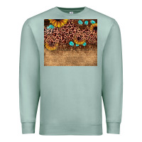 Seafoam leopard glitter sunflower gemstone Premium Sweatshirt - JahusDesignShop
