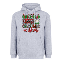 Heather Grey gingerbread kisses and christmas wishes Heavyweight Hoodie - FaDigitalArtStudio