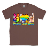 Chestnut peace love rock pride Classic Tee - texasbilliewilder