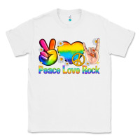 White peace love rock pride Classic Tee - texasbilliewilder