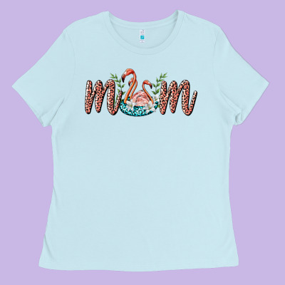 Mom Flamingo Ladies Tee Designed By Barkaloodesign