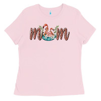 Bubblegum Pink mom flamingo Ladies Tee - BarkalooDesign