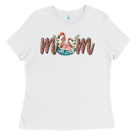 White mom flamingo Ladies Tee - BarkalooDesign