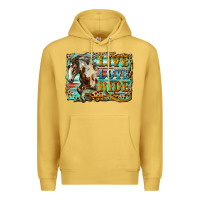 Antique Gold live love ride horse Premium Hoodie - LillyAllenDesigns