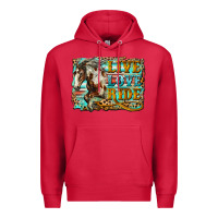 Cardinal live love ride horse Premium Hoodie - LillyAllenDesigns