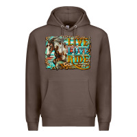 Coffee live love ride horse Premium Hoodie - LillyAllenDesigns