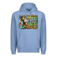Colony Blue live love ride horse Premium Hoodie - LillyAllenDesigns