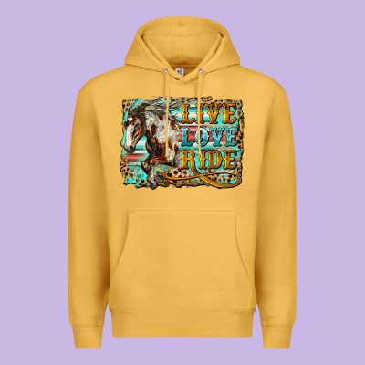 Live Love Ride Horse Premium Hoodie Designed By Lillyallendesigns