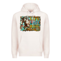 Pale Pink live love ride horse Premium Hoodie - LillyAllenDesigns
