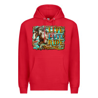 Red live love ride horse Premium Hoodie - LillyAllenDesigns