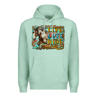 Seafoam live love ride horse Premium Hoodie - LillyAllenDesigns