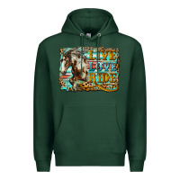 Sports Green live love ride horse Premium Hoodie - LillyAllenDesigns
