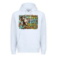 White live love ride horse Premium Hoodie - LillyAllenDesigns