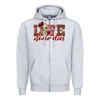 Heather Grey love never dies skull Zipper Hoodie - RanaPortraitStore
