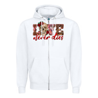 White love never dies skull Zipper Hoodie - RanaPortraitStore