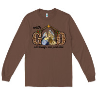 Chestnut With God All Things Are Possible Long Sleeve Tee - RanaPortraitStore