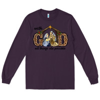 Plum With God All Things Are Possible Long Sleeve Tee - RanaPortraitStore