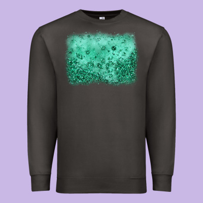 Green Glitter Background Premium Sweatshirt Designed By Jahusdesignshop