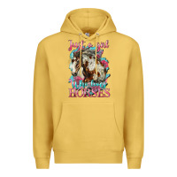 Antique Gold just a girl who loves horses mustang Premium Hoodie - LillyAllenDesigns